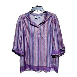 Vintage Top Notch Striped Top With Silver Lurex Size 12